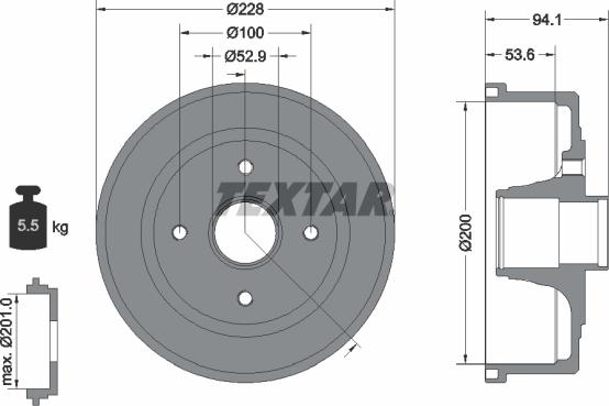 Textar 94024200 - Тормозной барабан autosila-amz.com