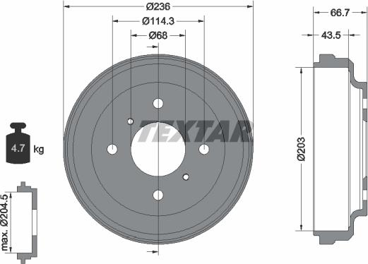 Textar 94026900 - Тормозной барабан autosila-amz.com