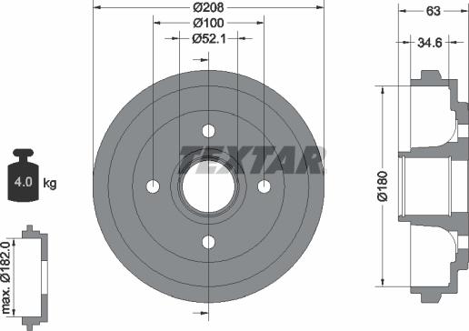 Textar 94023900 - Тормозной барабан autosila-amz.com