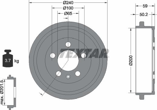 Textar 94023800 - Тормозной барабан autosila-amz.com