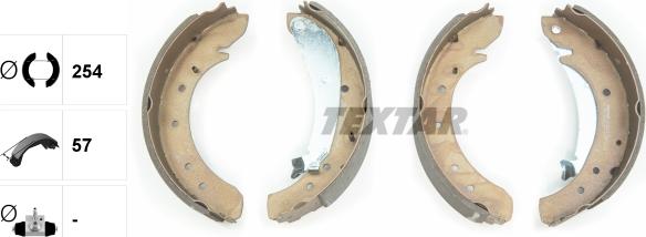 Textar 91049600 - колодки барабанные ! 254x57 \CITROEN, FIAT, PEUGEOT, TOYOTA BOXER 1.9 D 94>02, 99>02, TD, autosila-amz.com