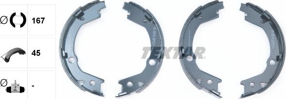 Textar 91070700 - колодки барабанные ручника ! 167x45 \HYUNDAI, KIA MAGENTIS 2.0 01>05, 05>, 09>, CRDi 05>08 autosila-amz.com