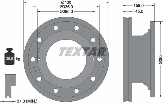 Textar 93095900 - Тормозной диск autosila-amz.com