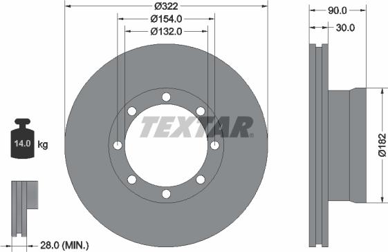 Textar 93058800 - Тормозной диск autosila-amz.com