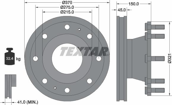 Textar 93085000 - Тормозной диск autosila-amz.com