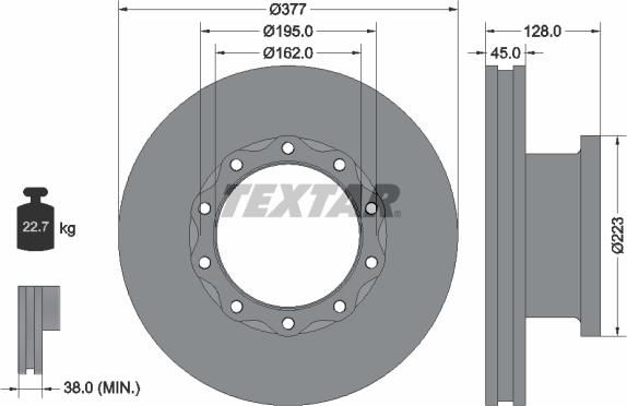 Textar 93086900 - Тормозной диск autosila-amz.com