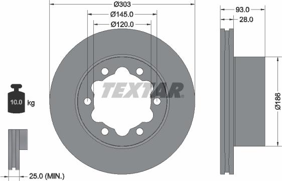 Textar 93143400 - Тормозной диск autosila-amz.com