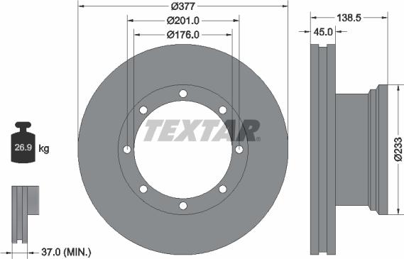 Textar 93101500 - Тормозной диск autosila-amz.com