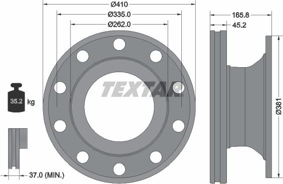 Textar 93322500 - Тормозной диск autosila-amz.com