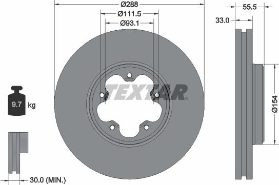 Textar 93260600 - Тормозной диск autosila-amz.com