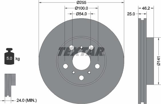 Textar 92094400 - Тормозной диск autosila-amz.com