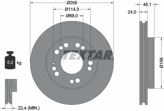 Textar 92094700 - Тормозной диск autosila-amz.com