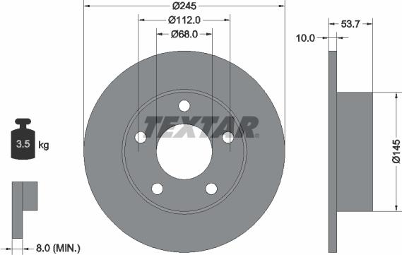 Textar 92090803 - Тормозной диск autosila-amz.com