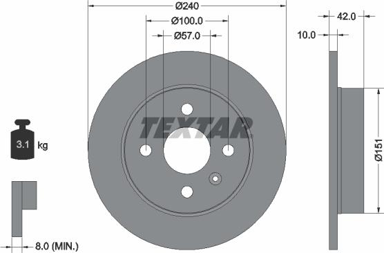 Textar 92092003 - Тормозной диск autosila-amz.com