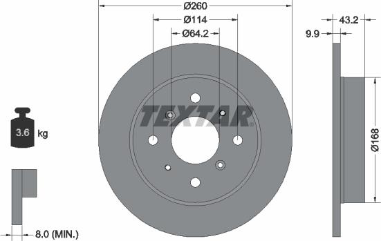 Textar 92049100 - Тормозной диск autosila-amz.com