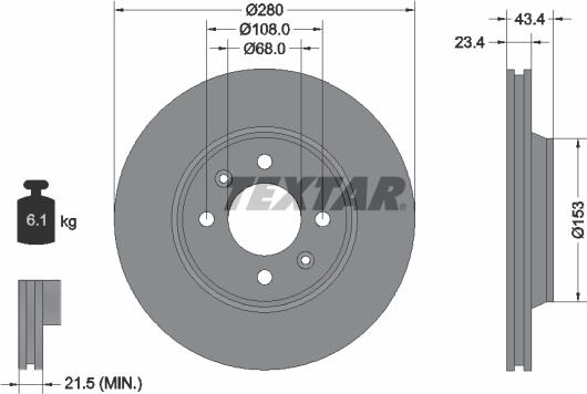 Textar 92048400 - Тормозной диск autosila-amz.com