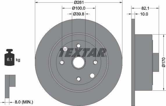 Textar 92042000 - Тормозной диск autosila-amz.com