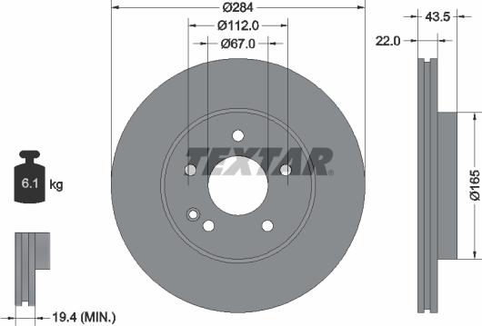 Textar 92059400 - Тормозной диск autosila-amz.com