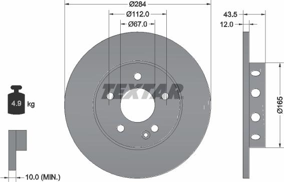Textar 92059300 - Тормозной диск autosila-amz.com