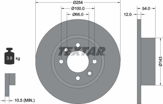 Textar 92051500 - Тормозной диск autosila-amz.com
