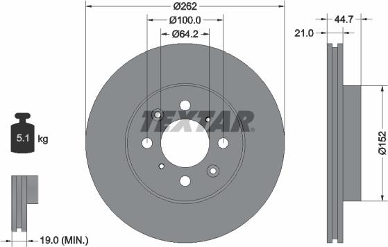 Textar 92060900 - Тормозной диск autosila-amz.com