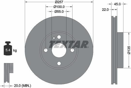 Textar 92061600 - Тормозной диск autosila-amz.com