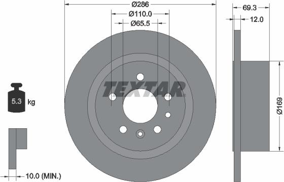Textar 92067000 - Тормозной диск autosila-amz.com