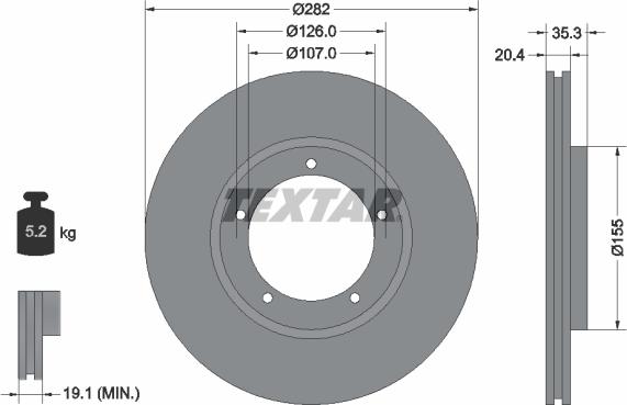 Textar 92006100 - Тормозной диск autosila-amz.com