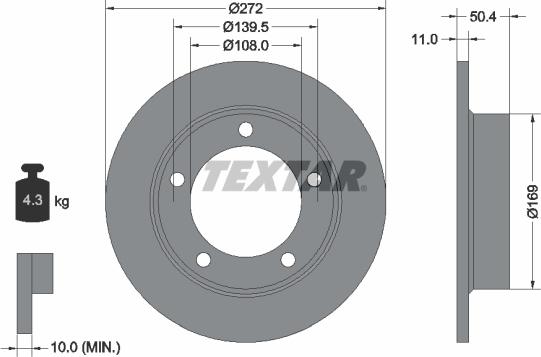 Textar 92019900 - Тормозной диск autosila-amz.com