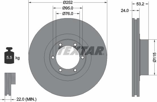 Textar 92017203 - Тормозной диск autosila-amz.com