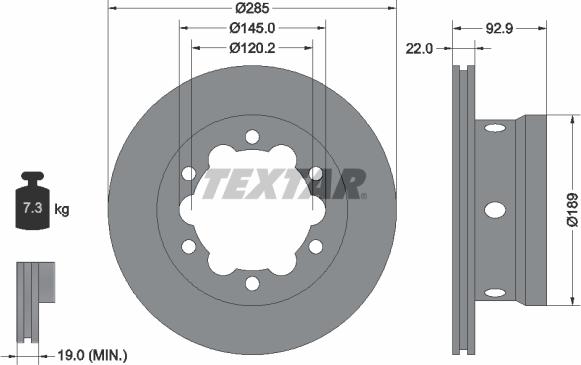 Textar 92089803 - Тормозной диск autosila-amz.com