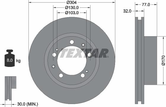 Textar 92039800 - Тормозной диск autosila-amz.com