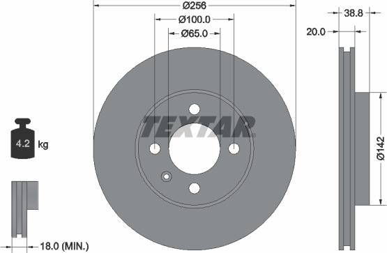 Textar 92036805 - Тормозной диск autosila-amz.com