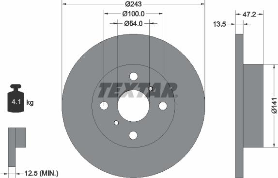 Textar 92036700 - Тормозной диск autosila-amz.com