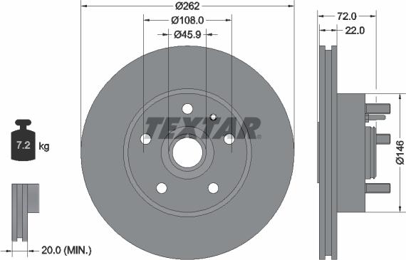 Textar 92031300 - Тормозной диск autosila-amz.com