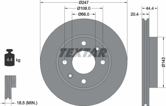 Textar 92033800 - Тормозной диск autosila-amz.com