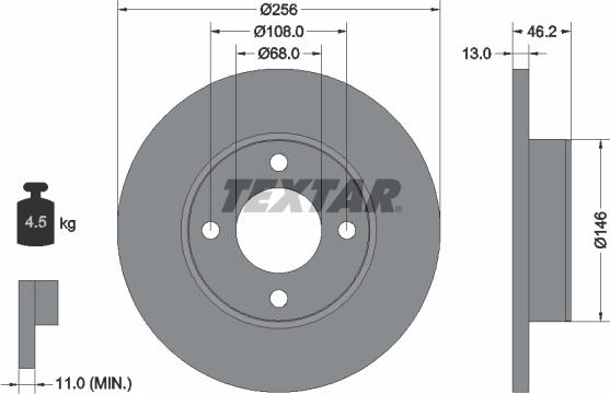 Textar 92025900 - Тормозной диск autosila-amz.com