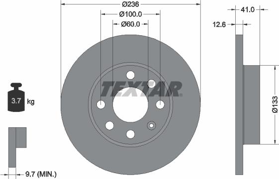 Textar 92020903 - Тормозной диск autosila-amz.com