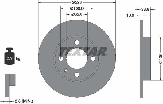 Textar 92071900 - Тормозной диск autosila-amz.com