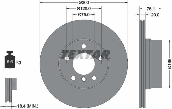 Textar 92199505 - Тормозной диск autosila-amz.com