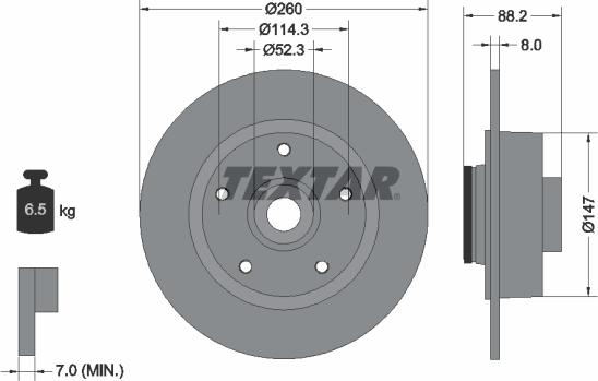 Textar 92195900 - Тормозной диск autosila-amz.com