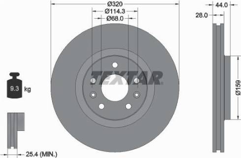 Textar 92195400 - Тормозной диск autosila-amz.com