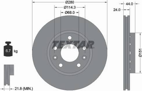 Textar 92195500 - Тормозной диск autosila-amz.com