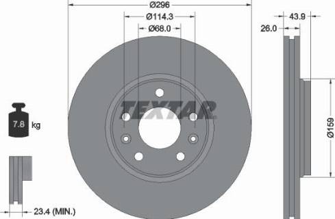 Textar 92195600 - Тормозной диск autosila-amz.com