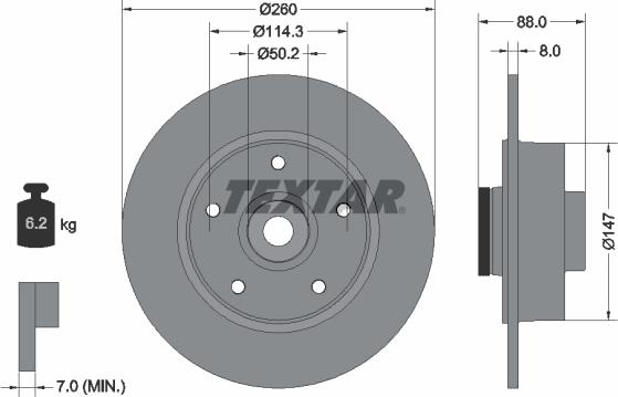 Textar 92196000 - Тормозной диск autosila-amz.com