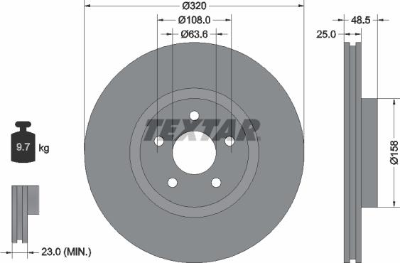 Textar 92149100 - Тормозной диск autosila-amz.com