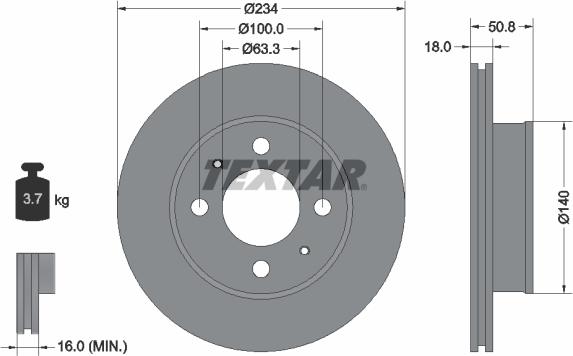 Textar 92146800 - Тормозной диск autosila-amz.com