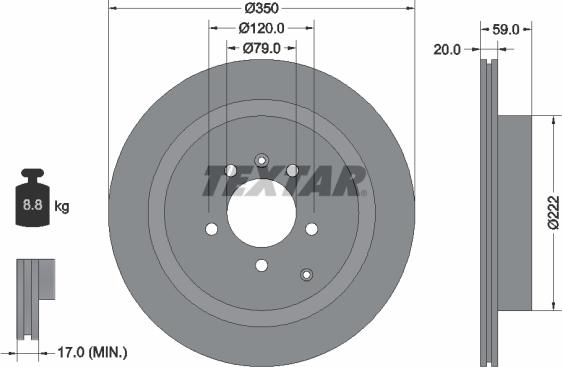 Textar 92147705 - Тормозной диск autosila-amz.com