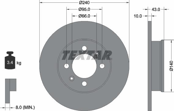 Textar 92152500 - Тормозной диск autosila-amz.com