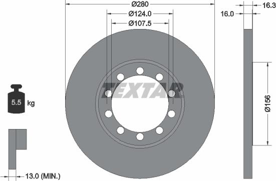 Textar 92152003 - Тормозной диск autosila-amz.com